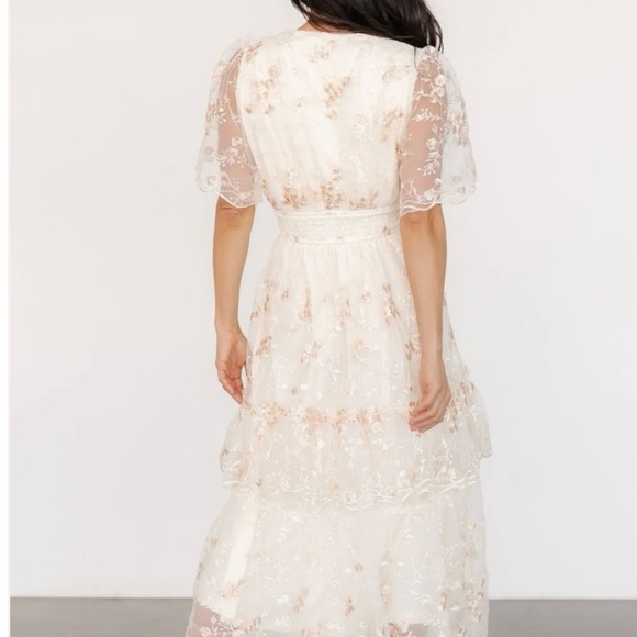 Baltic Born Eleanor Embroidered Midi Dress Cream Floral Vneck Lined Sz 1XL NEW - Picture 4 of 16